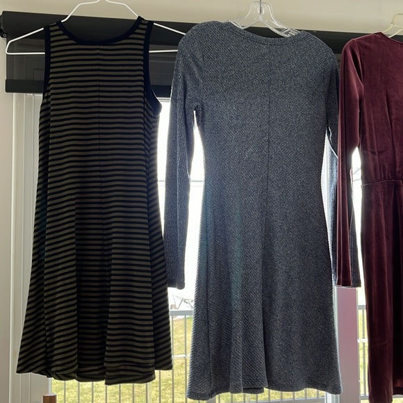 XS Loft GAP & Old Navy LOT 4 dresses velvety mauve long sleeve holiday, spandex - Picture 5 of 13